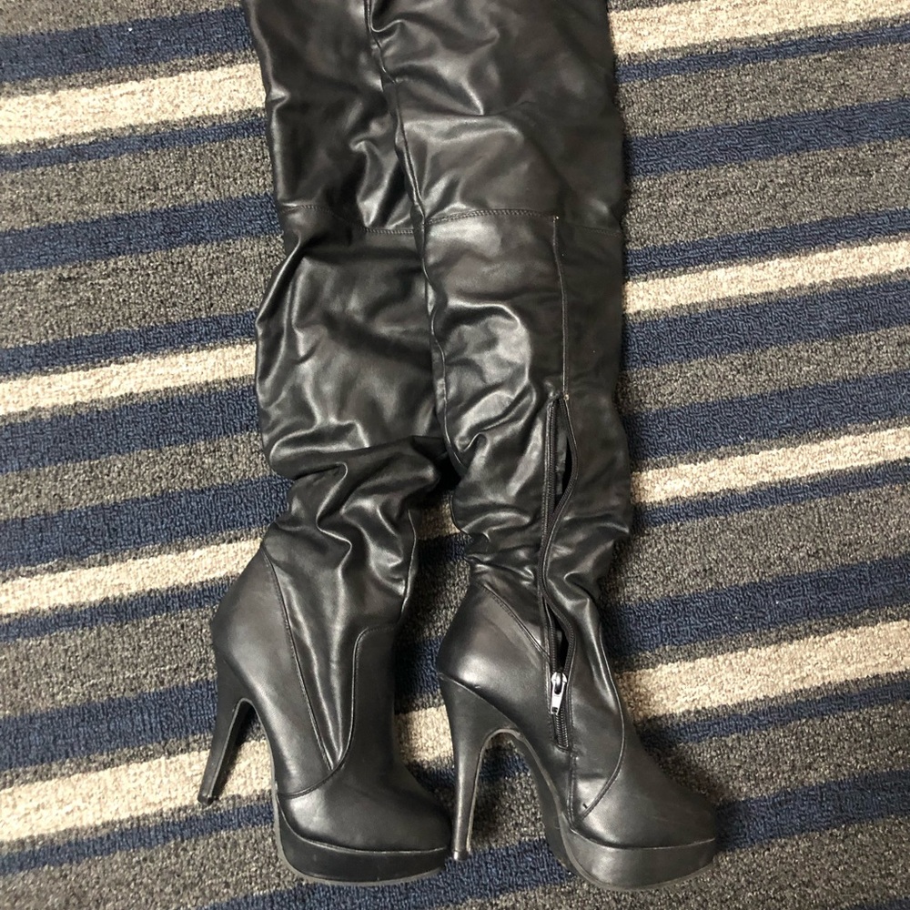 Black over the knee boot